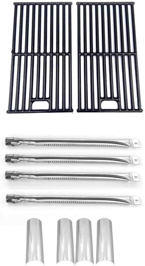 Master Forge SH3118B Gas Grill Model Repaid Kit |4 Stainless Steel Burners, 4 Stainless Steel Heat Plates and Porcelain Coated Cast Iron Grates