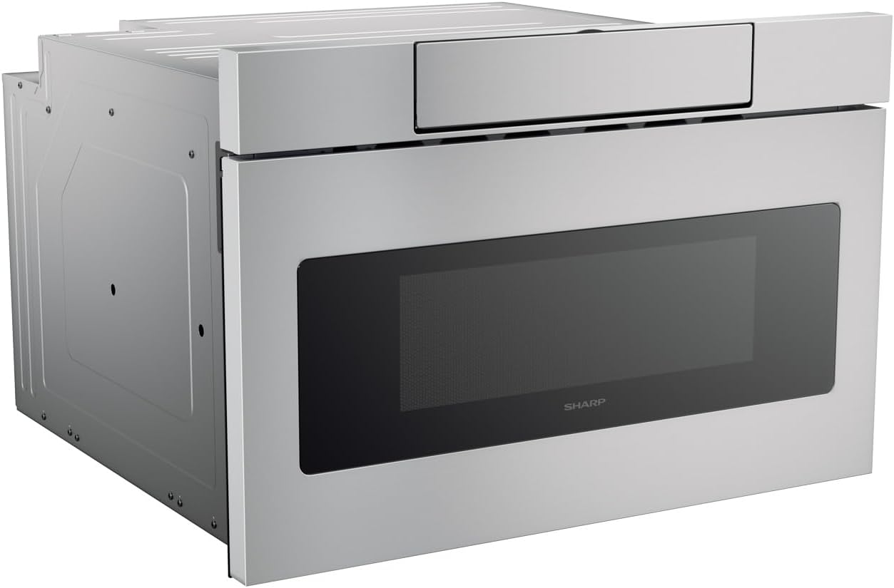 SHARP SMD2470ASY Microwave Drawer Oven, 24-inch, 1.2 Cubic Feet, 950 Watt, Concealed Control Panel with Digital LCD Display, Stainless Steel