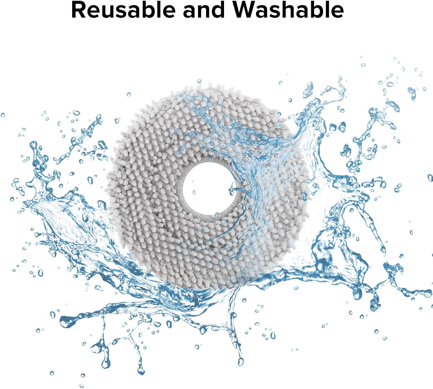 roborock Qrevo S5V Robot Vacuum Cleaner with 4 Pack Microfiber Mop Cloths Bundle