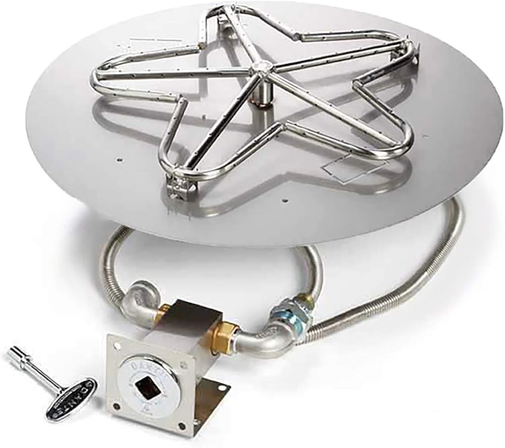 HPC Fire Match Light Gas Fire Pit Kit (TOR-PENTA18MLFPK-FLEX-LP), 18