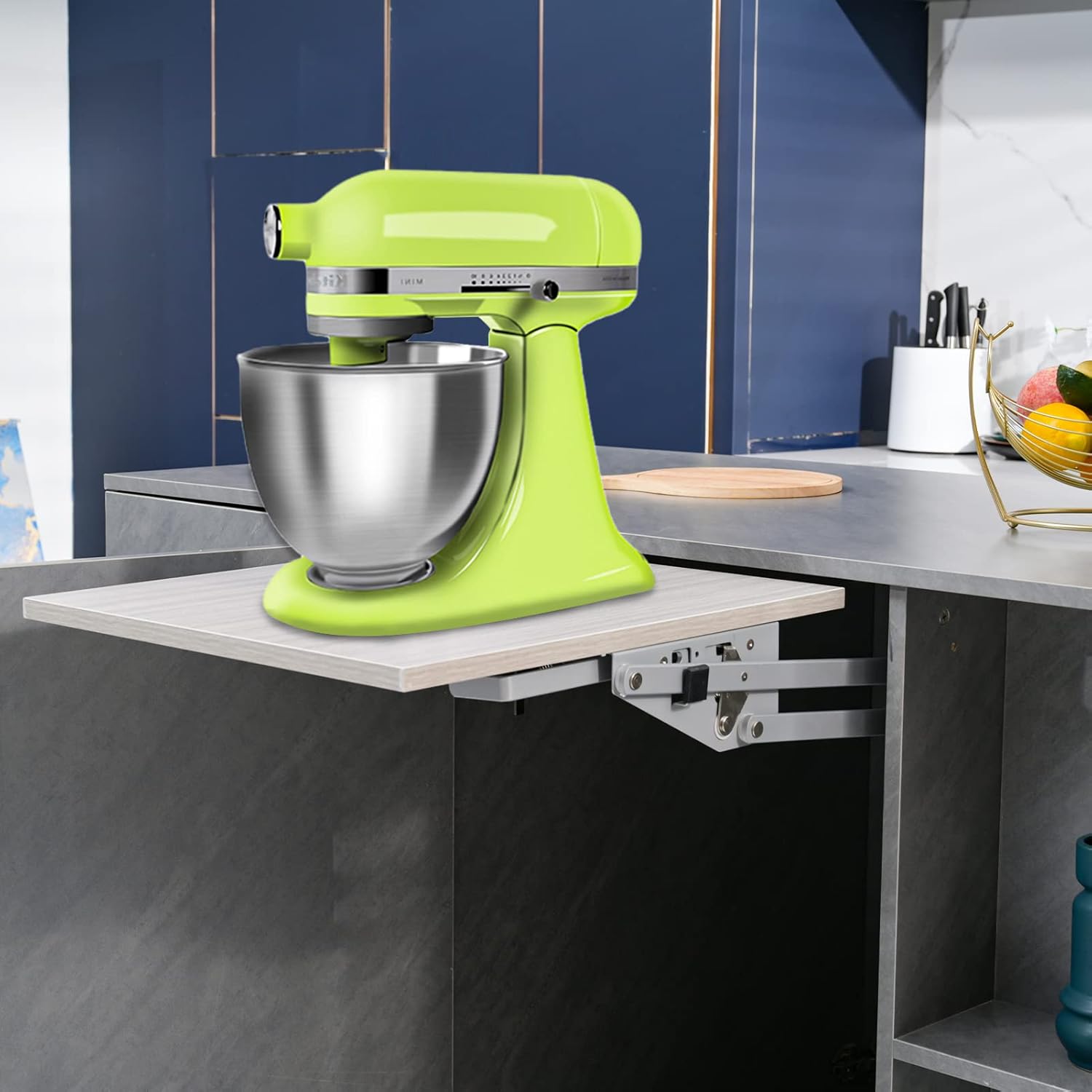 Mixer Lift for Cabinet-Appliance Lift-Heavy Duty Appliance Lift Assist Kitchen Cabinet Mechanism with Soft-Close for Small Kitchen Appliances, Zinc
