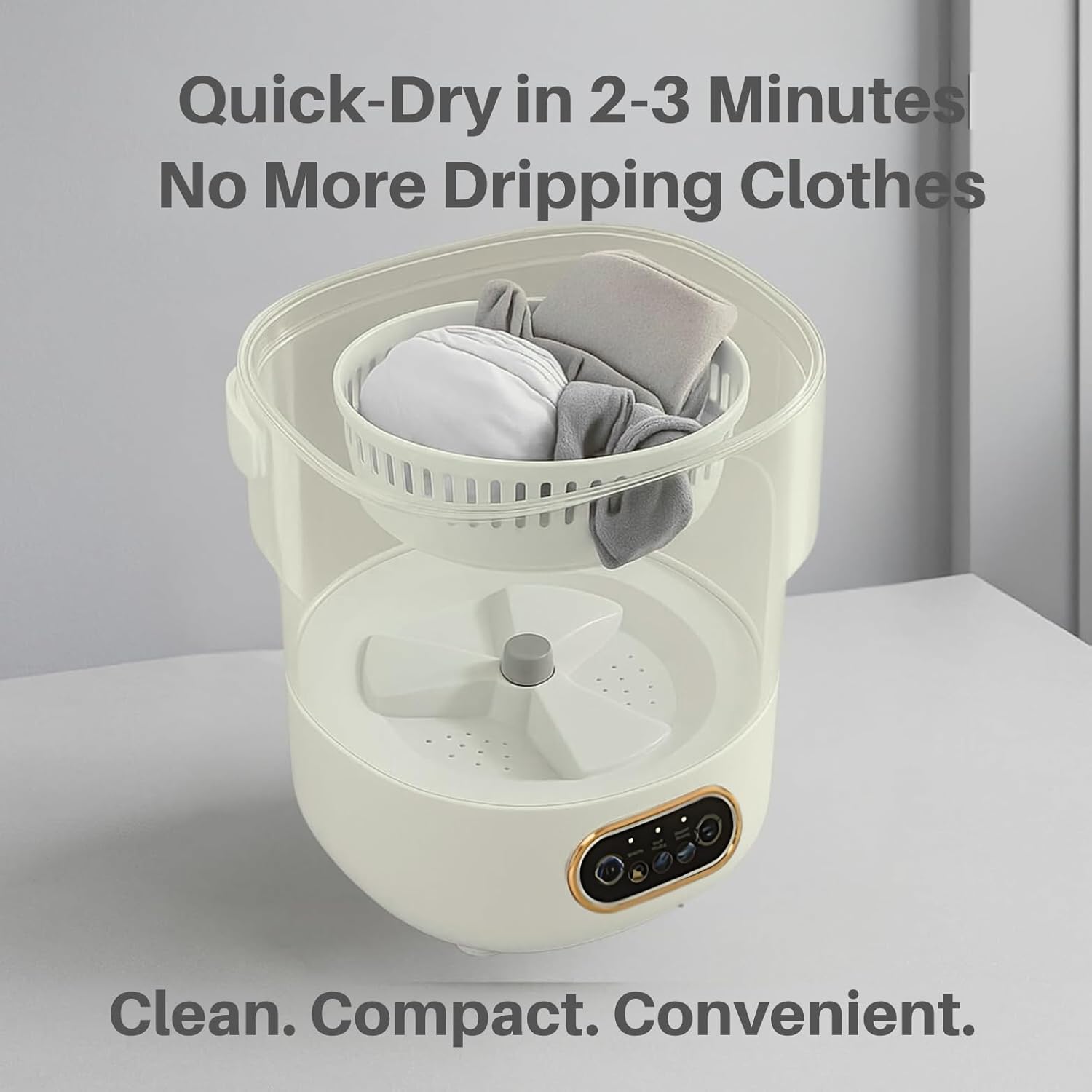 Portable Washing Machine, 17L / 4 Gal, Foldable Mini Washing Machine, Mini Portable Washer, Easy To Use, Quiet and User Friendly, Great for Dorms Small Apartments Travelling, 3 Modes