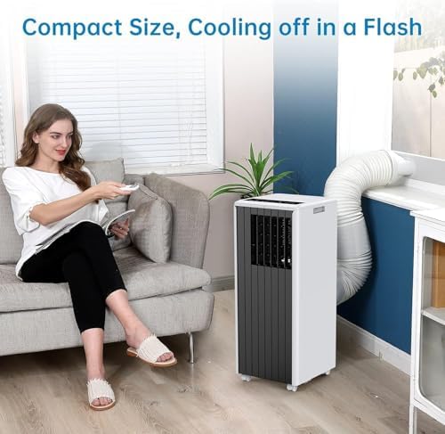 8000 BTUs Portable Air Conditioner, 3-in-1 Quiet Portable Cooling AC Up to 350 Sq.Ft. with Dehumidifier,Fan, Sleep Modes, AC Unit with Remote Control & 24H Timer, Efficient Cooling