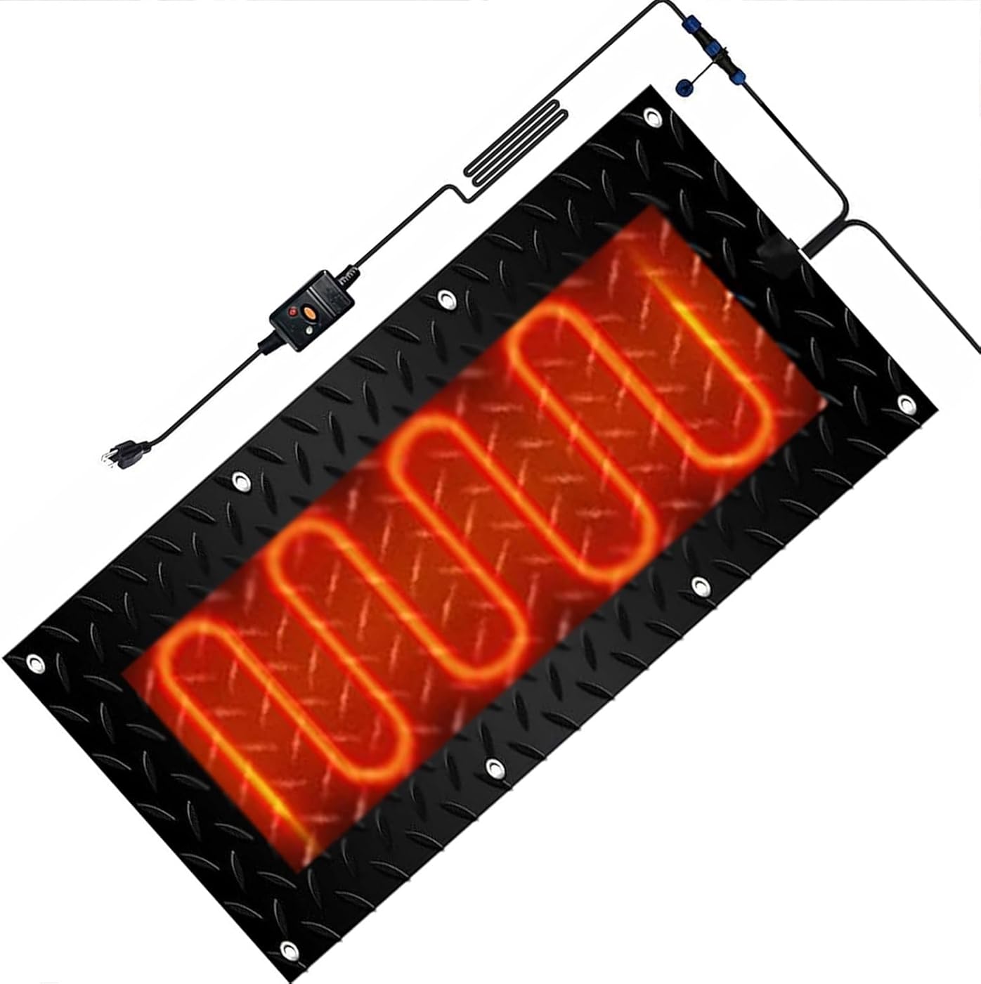 Heated Walkway Snow Melting Mats 12/15.7/20/23.6in Width Outdoor Slip Proof Ice Heated Rubber Mat Non-Slip Electric Heated Foot Mats Rubber Heated Mats for Narrow W(1Pcs-60x160cm/(23.6x63in))