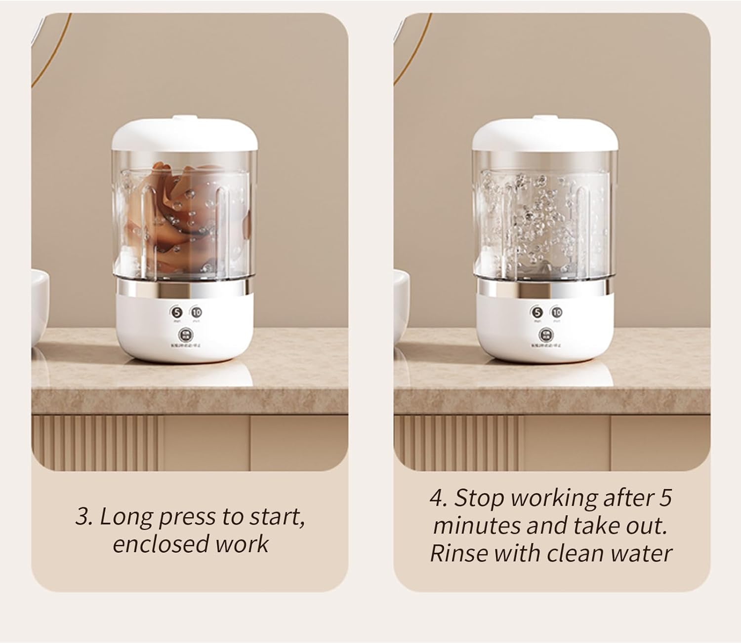 Portable Washing Machine Compact Deep Cleans Underwear Baby Clothes Small Laundry Cordless Underwear Washer For Apartment Dorm Hotel Travel Camping