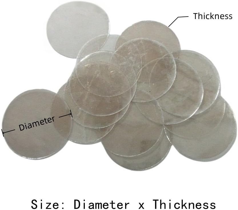 19mm/40mm Diameter Thin Transparent Mica Board, Nature Mica Round Panels for Replacement 50pcs(40x0.07mm)