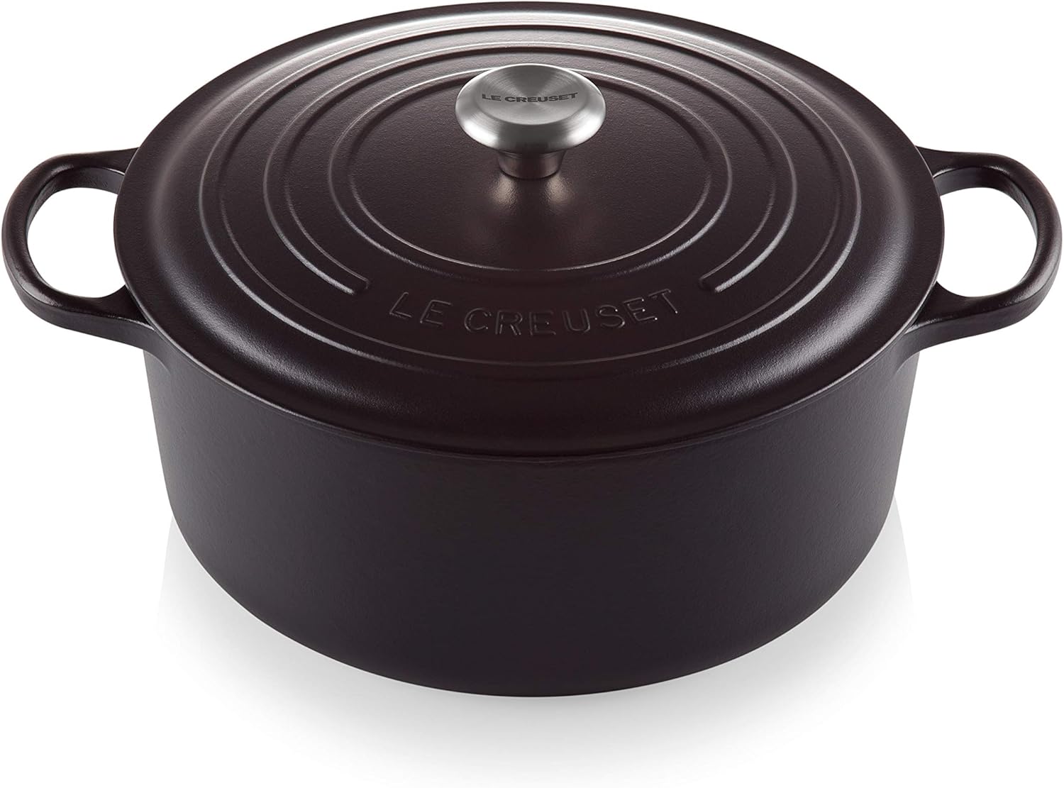 Le Creuset Signature Cast Iron Round Casserole, 30 cm - Matte Black Licorice