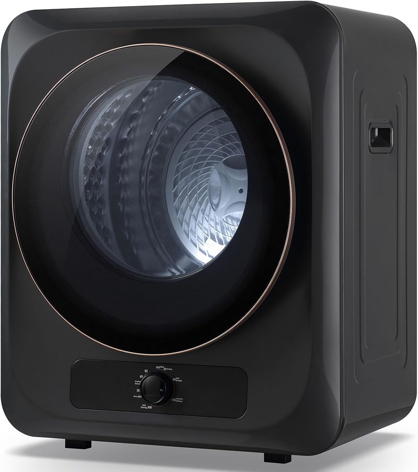 Auertech 1.5 Cu.Ft Portable Clothes Dryer, 850 W Front Load Electric Dryer Machine with Stainless Steel Drum, Simple Control Knob, Compact Tumble Dryer for Laundry Apartment, Dorm, RV, Grey