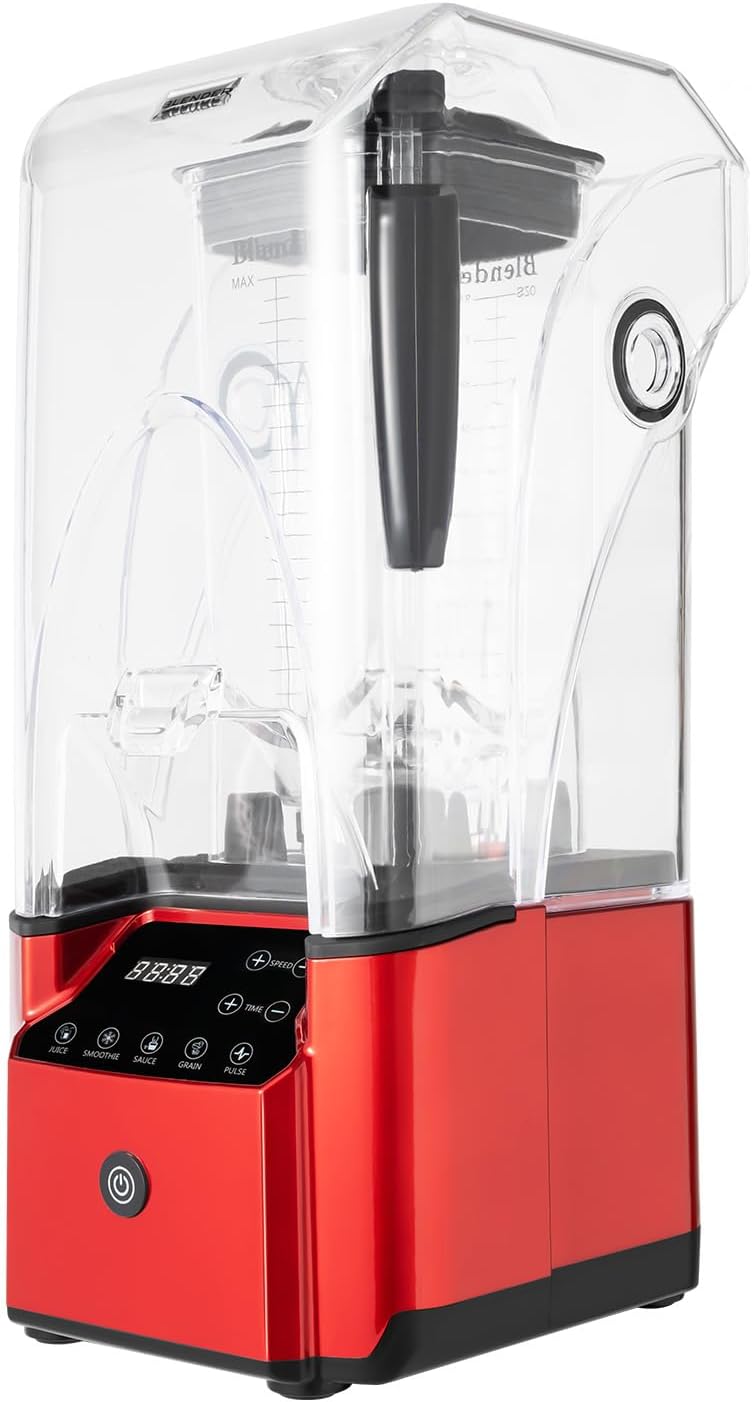 Smoothie Blender, 2.2KW Commercial Professional Blender, 8-Speed Smoothie Countertop Blender with Shielded Silent Housing, Touch Screen Soundproof Smoothie Maker for Smoothies, Ice Cream, Sauce