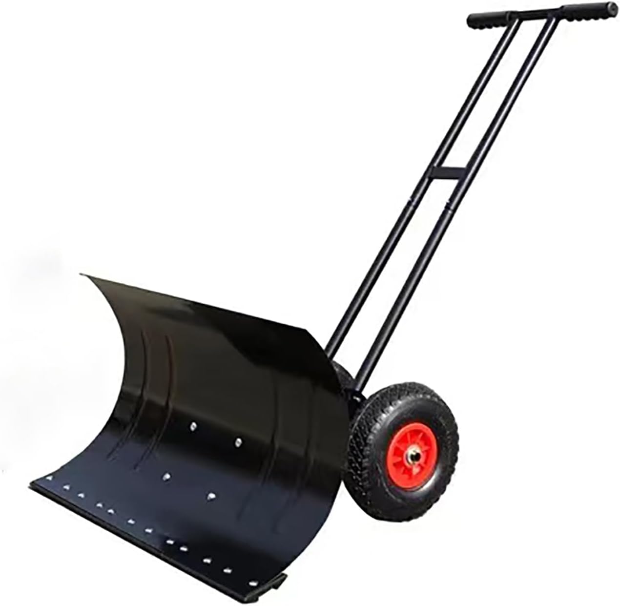 Snow Plow Push Shovel Heavy-Duty Snow Shovel with Wheels for Snow Efficient Snow Removal Tool for Driveway Pavement