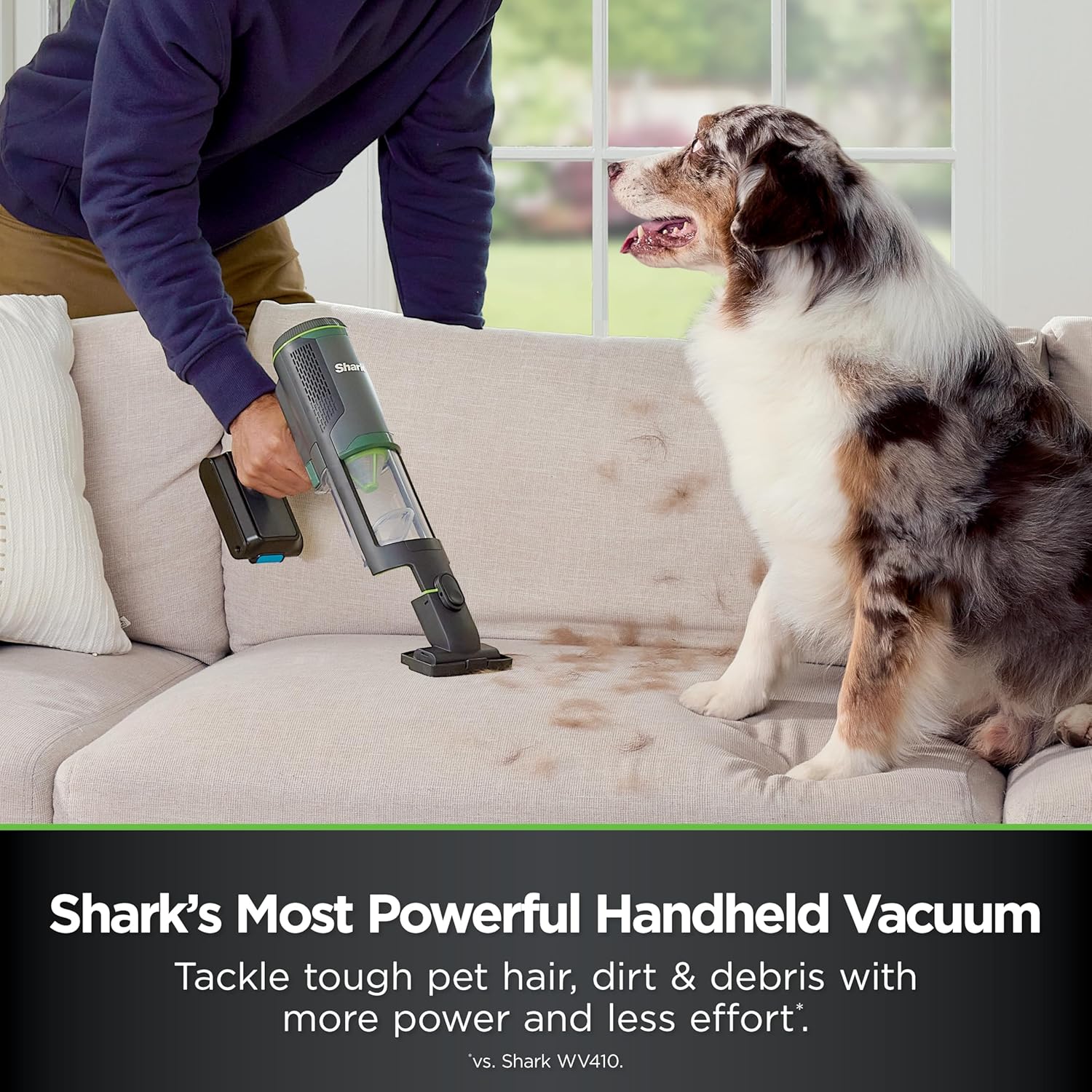 Shark PowerBoost Cordless 2-in-1 Car/Home Handheld PowerVac, Powerful Suction, 40 Minute Runtime, Portable, 3 Cleaning Modes, LED Screen, Furfins Tool, Duster Crevice Tool, Charcoal, BH102