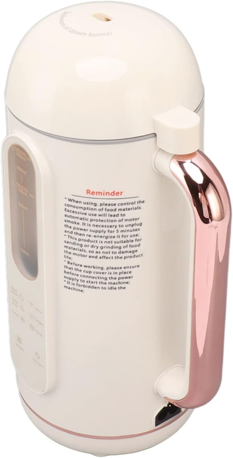 Yctze Soy Milk Maker, Soy Milk Maker Automatic High Speed Blender Creamy White Multifunctional Nut Milk Maker for Home Restaurant US Plug 110V