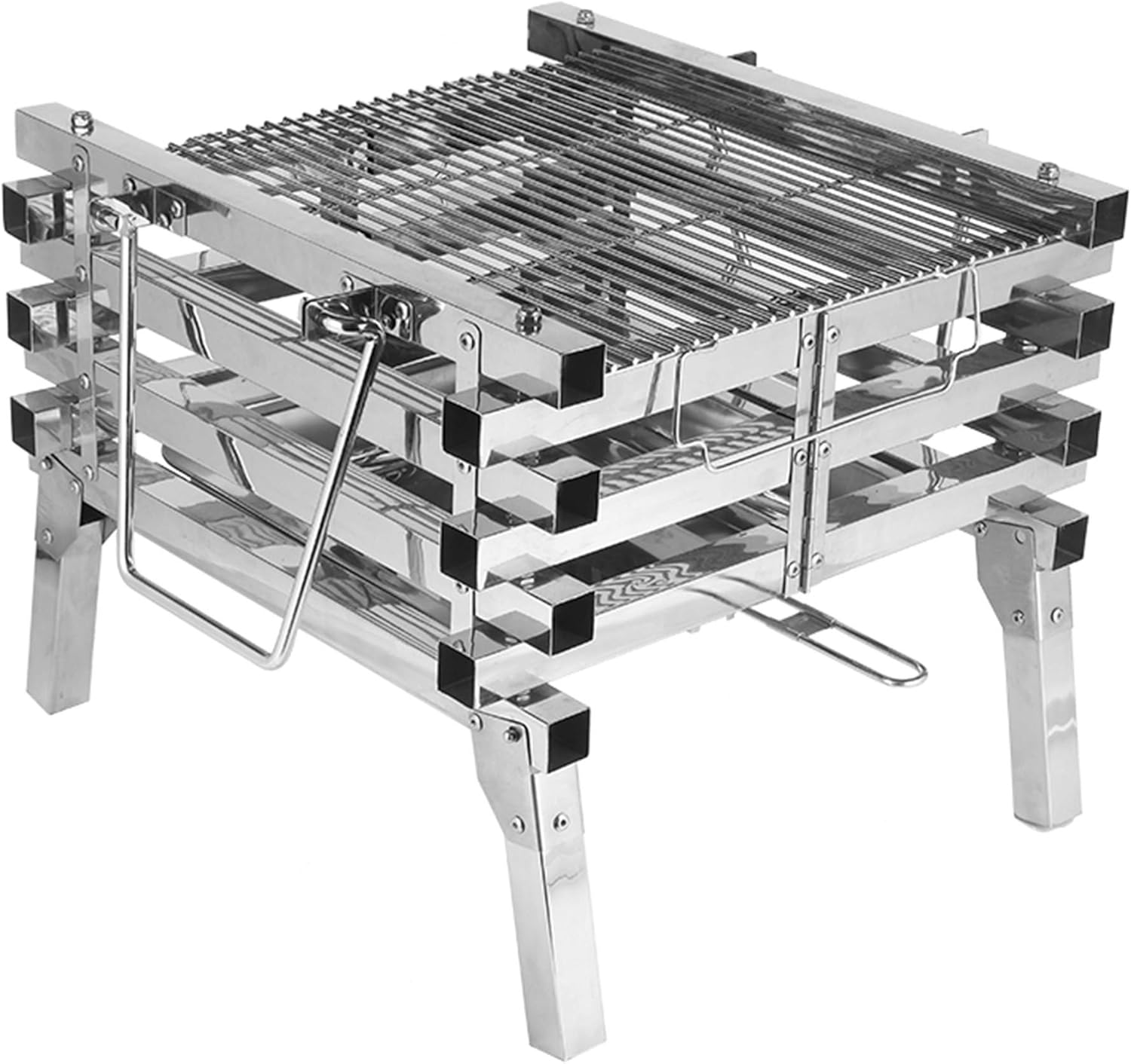 Safety Certification Charcoal Barbecues Grills Outdoor Barbeque BBQ Grill Campfire Grill Fire Pit Grill Smoker BBQ Grill Rack Wood Burning Barbecues for Camping Bonfire/Yard Heating/Barbecue