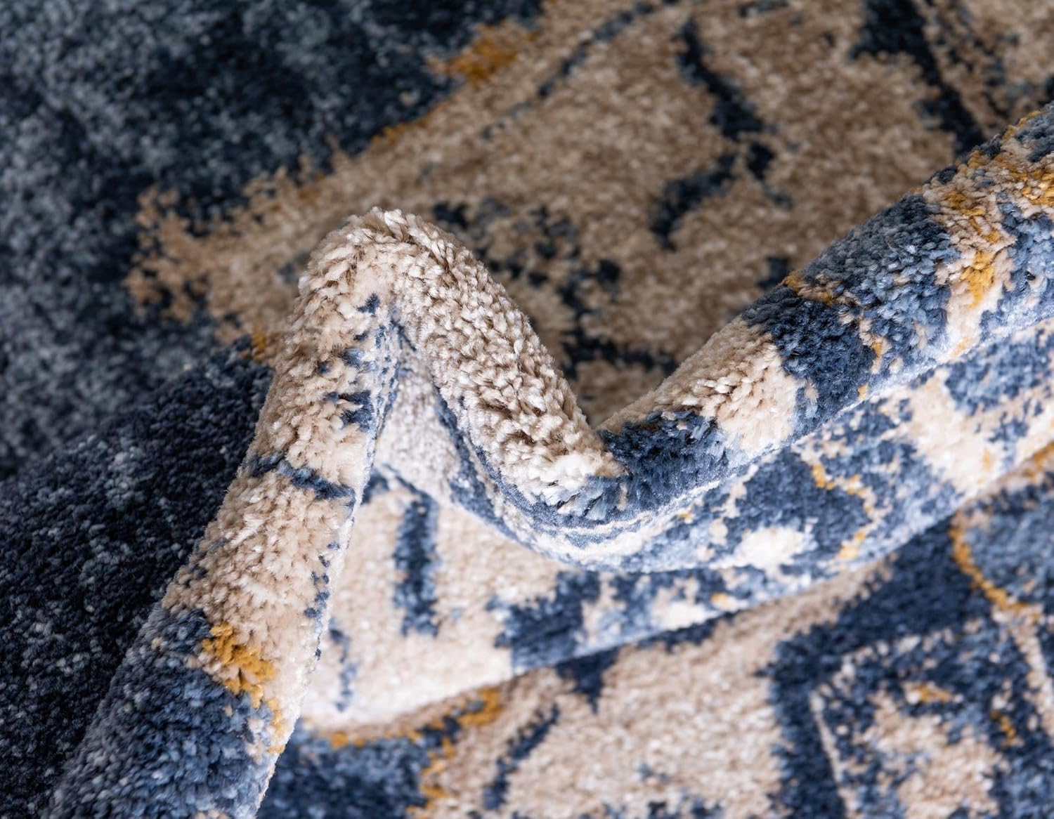 Unique Loom Utopia Collection Traditional Classic Vintage Inspired Area Rug with Warm Hues (9' 0 x 12' 0 Rectangular, Navy Blue/Beige)