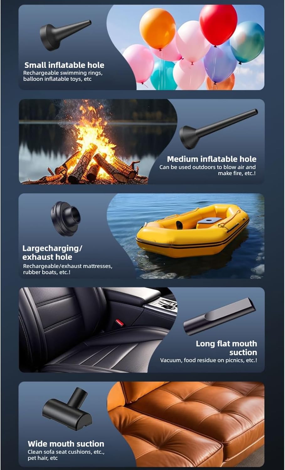 GOWENIC Portable Car Vacuum Cleaner, 120W 20000Pa Strong Suction, 6000mAh Rechargeable Cordless Handheld Vacuum with HEPA Filter, for Car Home Cleaning