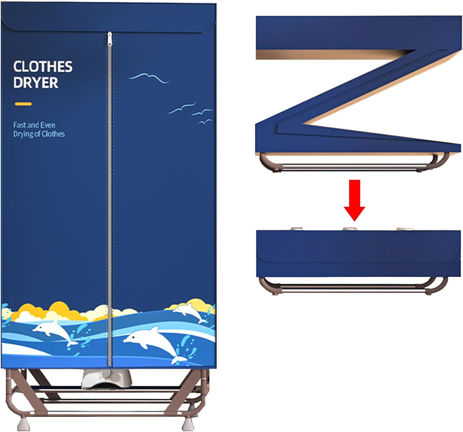 Electric Clothes Dryer Travel Dryer,Heated Clothes Drying Rack,Indoor Foldable Electric Clothes Airer Drying Rack,Temperature Controller for Home Appartments,Families,Dormitories 1 L