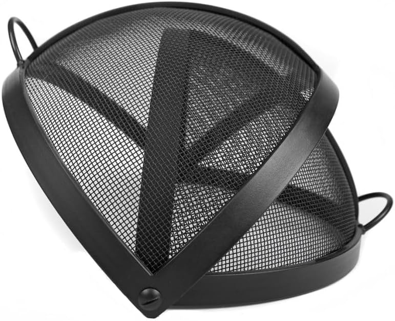 FIRE Pit Safety Screen- Pivot Model Round Fire Pit Screen 30″- 48″ Black