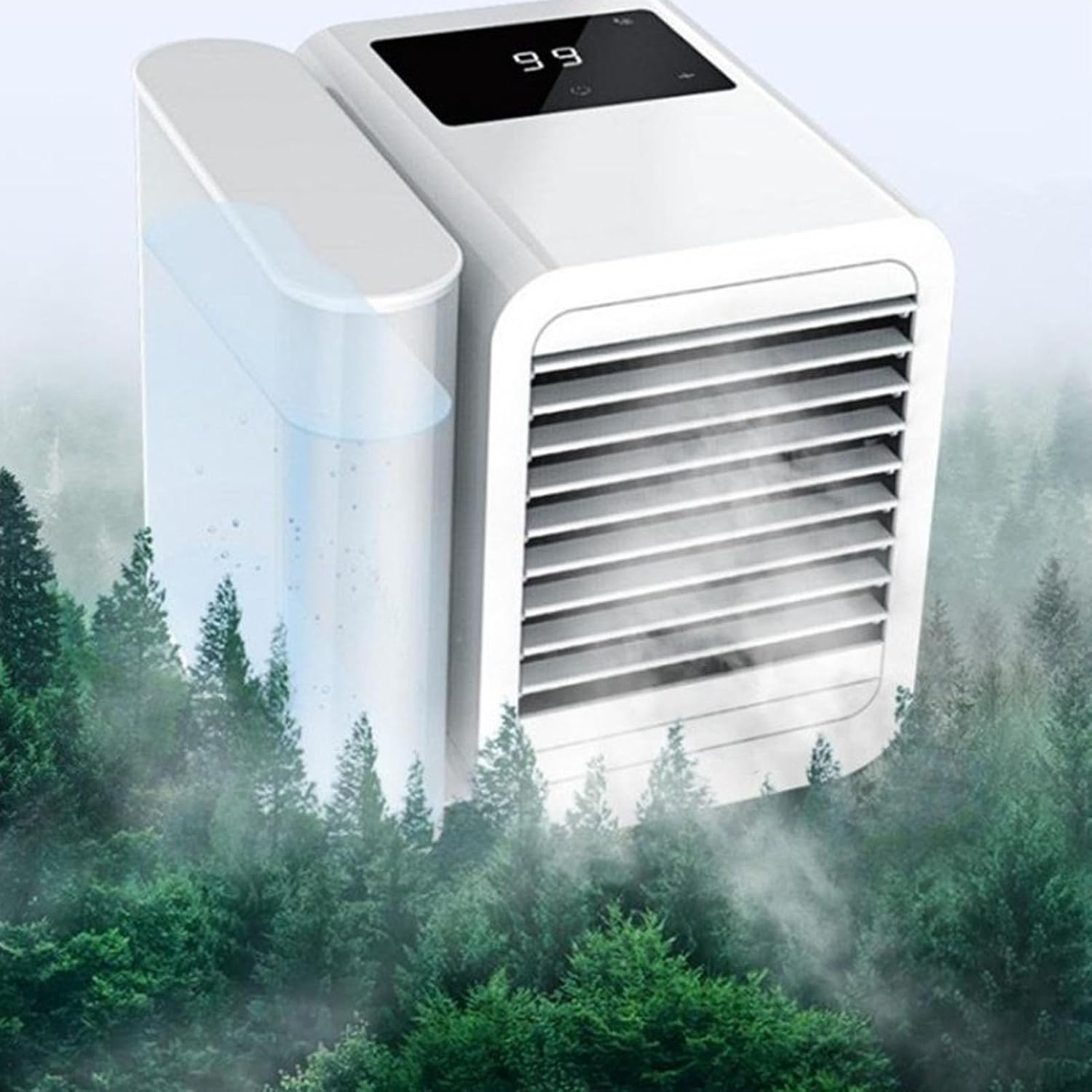 Portable Air Conditioner, Air Conditioner Cooling Fan Evaporative Mini USB Personal Cooler Desktop AC Unit with Colorful LED Lights