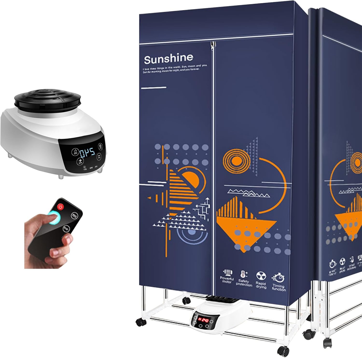 Electric Portable Clothes Dryer,2000W Large Capacity 1/2-Tier Heated Clothes Airer with Cover,Foldable with Overheat Protection,Electric Clothes Drying for Apartments,Families,Dormitories Style-5