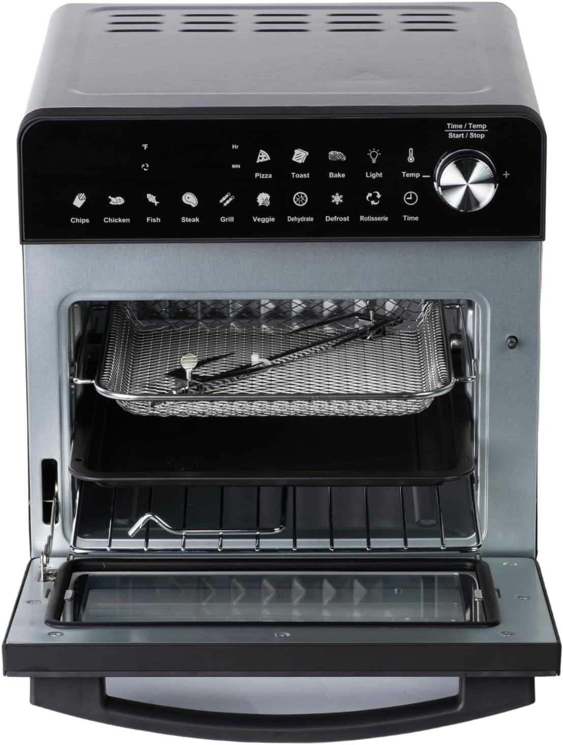 MOI 1500W Air Fryer Toaster Oven - Convection Toaster Oven Air Fryer Combo with 12 Presets - Countertop Ovens for Baking & Frying with Digital Display, Dual Heating, Rotisserie & Dehydrate Function