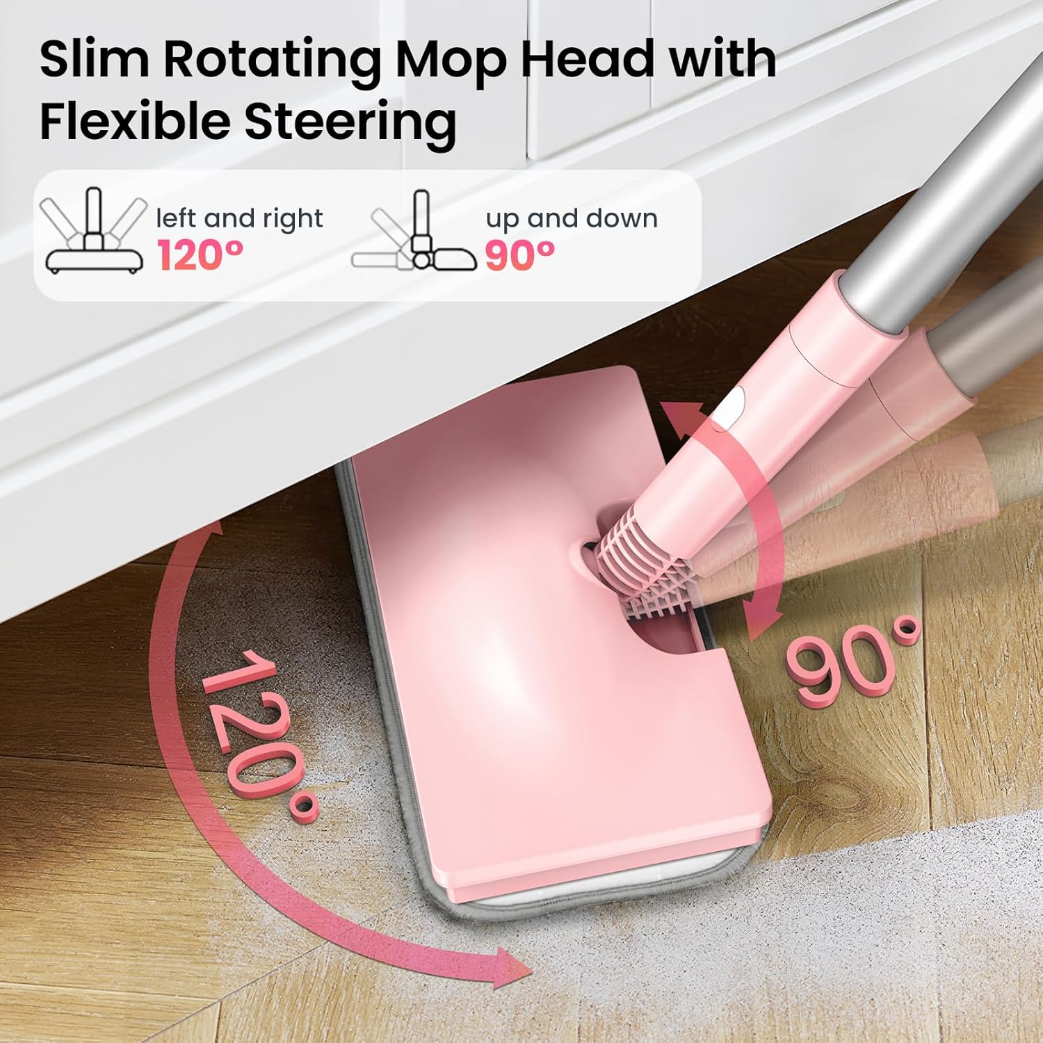 Z7 Steam Mop for Floor Cleaning, 13-in-1 Handheld Steam Cleaner for Home Tile Grout Hardwood Laminate Furniture Couch Clothes Carpet, Multi-Purpose Floor Steamer Machine, Corded (Pink)