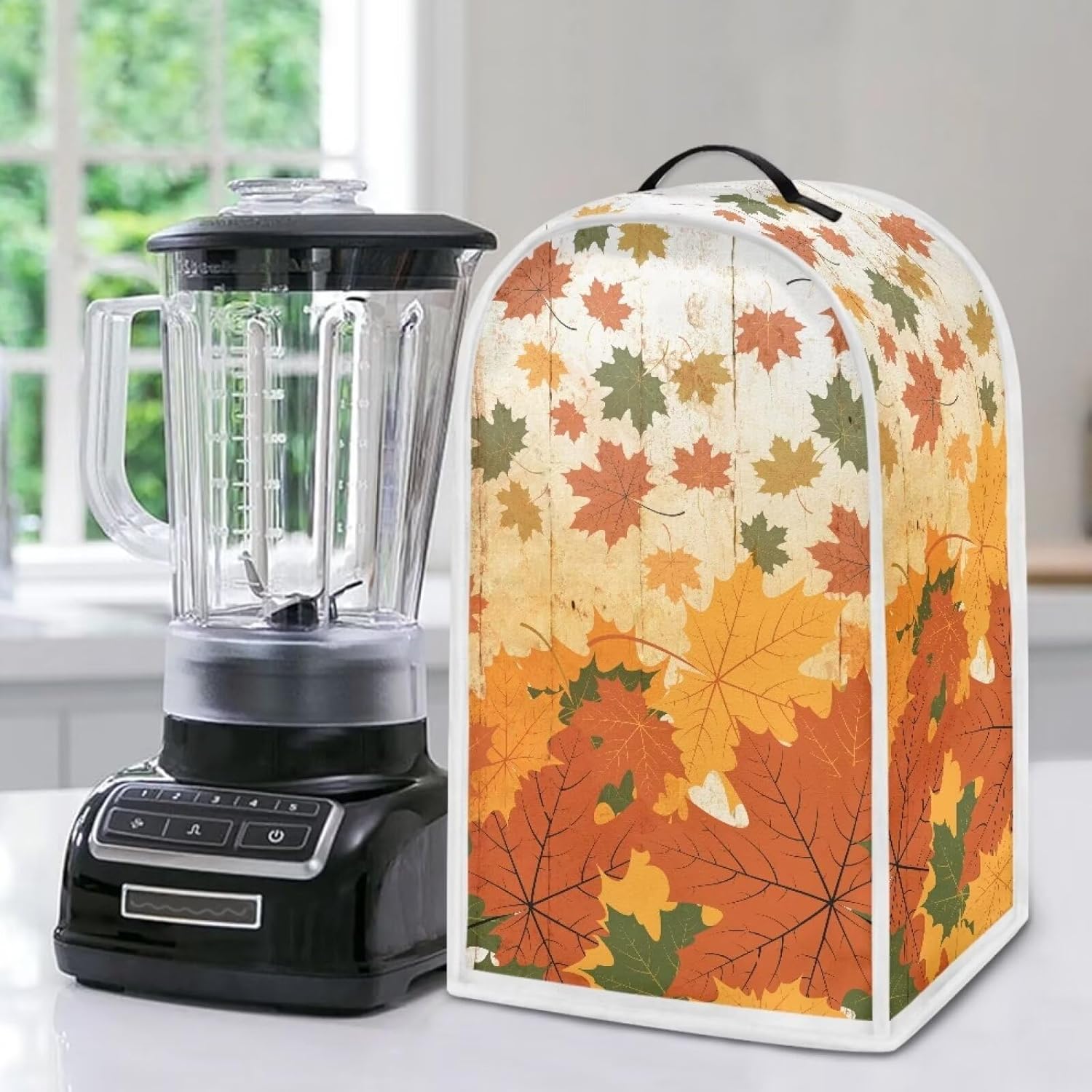 DISNIMO Fall Maple Leaves Mixer Blender Cover Kitchen Appliance Cover Anti Fingerprint Keep Clean Dust Proof Fitted Stain Resistant for Household