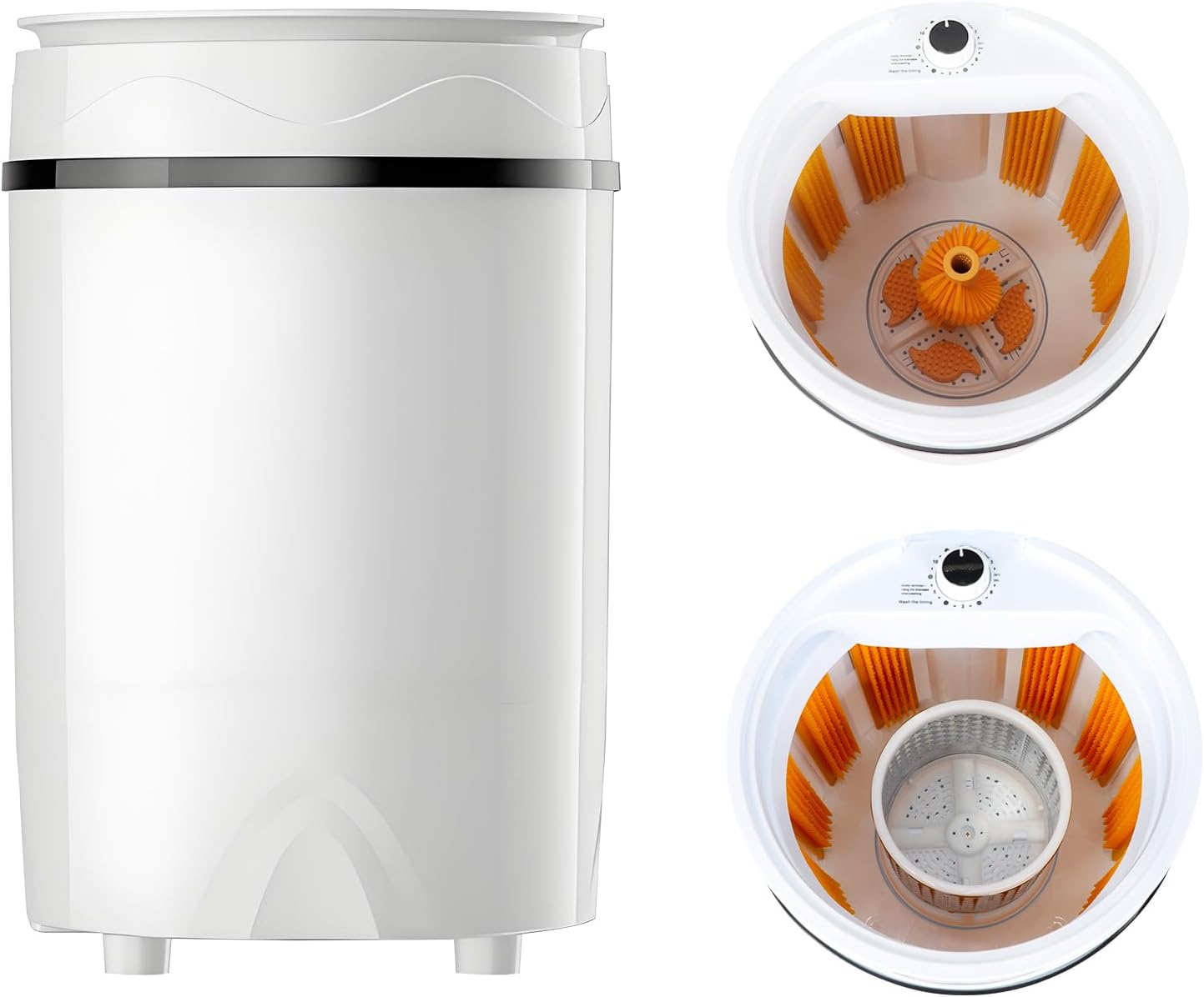 Mini Shoe Washing Machine,15 * 15 * 23.6inch,Three Functions: Washing Shoes/Clothes and Spin-Dry,Automatic Washing Machine,PA Soft Bristles Deep Cleaning,for Apartment Dorms