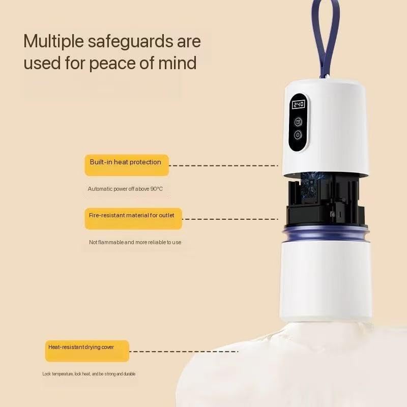 Premium 1000W High-Speed Portable Clothes Dryer - Mini Dryer for Apartment, Travel & RV, Ideal for Light Clothes/Underwear with Dry Bag & Hook, Perfect for Travelers