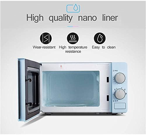 Microwave Oven 20 Litre， 800 Watt， Solo Microwave Oven with Function Defrost， 6 Power Setting， 0-30 Min Timer， One-Touch Express Cook， Easy to Clean， Stylish Design，Blue Useful(Color:A)(A)