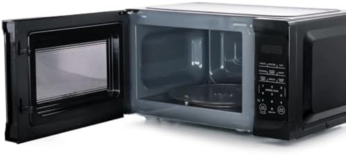 0.7 Cu Ft 700W Countertop Microwave Oven in White – Compact Microwave with 10 Power Levels, LED Display, Express Cooking, Kitchen Timer & Child Lock (Black)