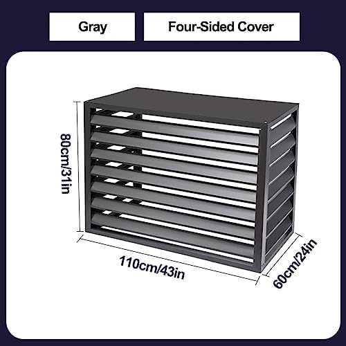 Air Conditioning Window Cover Air Conditioner Fence Screen Outdoor Privacy Ac Covers Fireproof for Outside Units Hide Air Con(Gray,110 * 80 * 60cm 43 * 31 * 24in)
