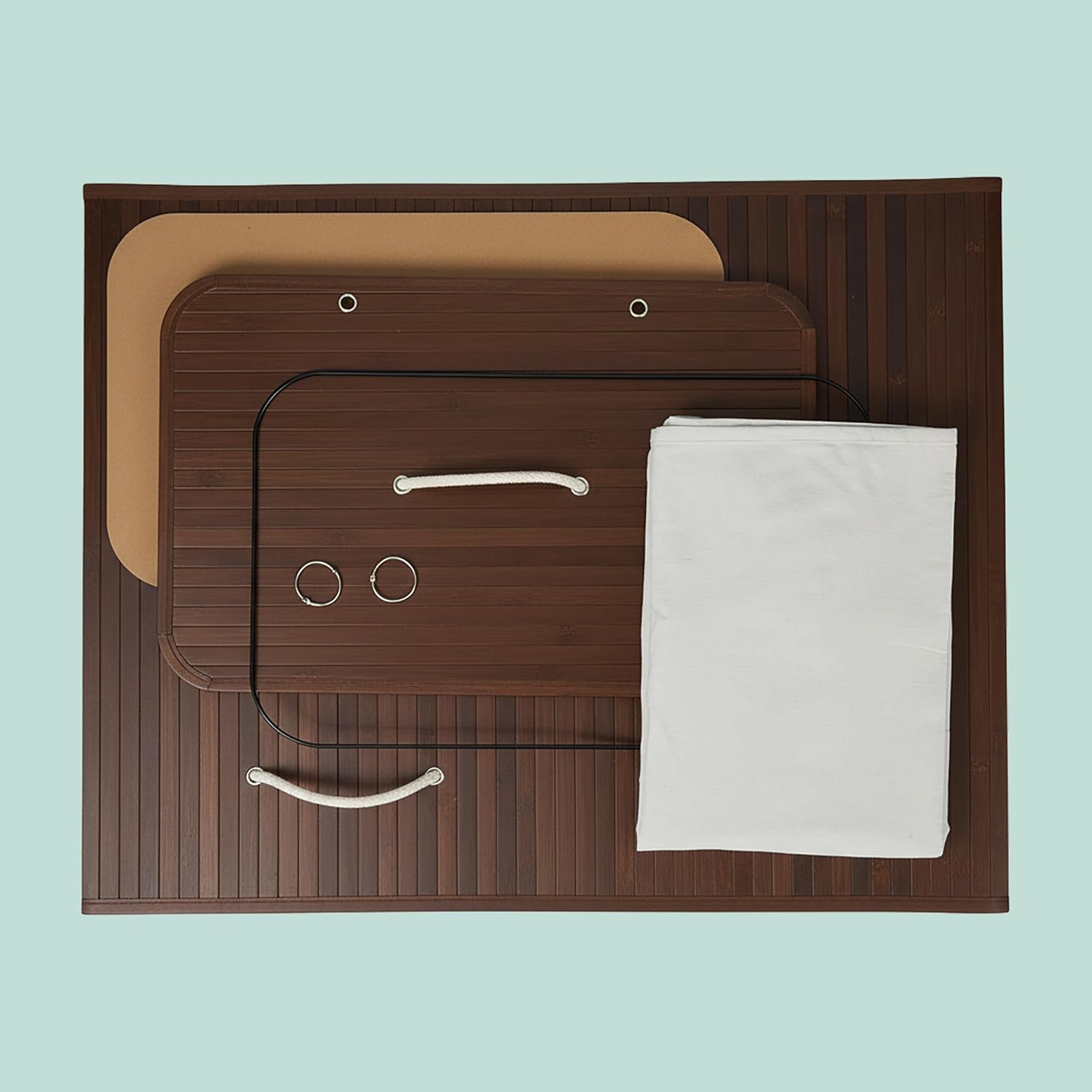 Relaxdays Laundry Basket with Lid, Bamboo, 80 L, Foldable Laundry Hamper, 60 x 40 x 30 cm, Laundry Basket, Dark Brown