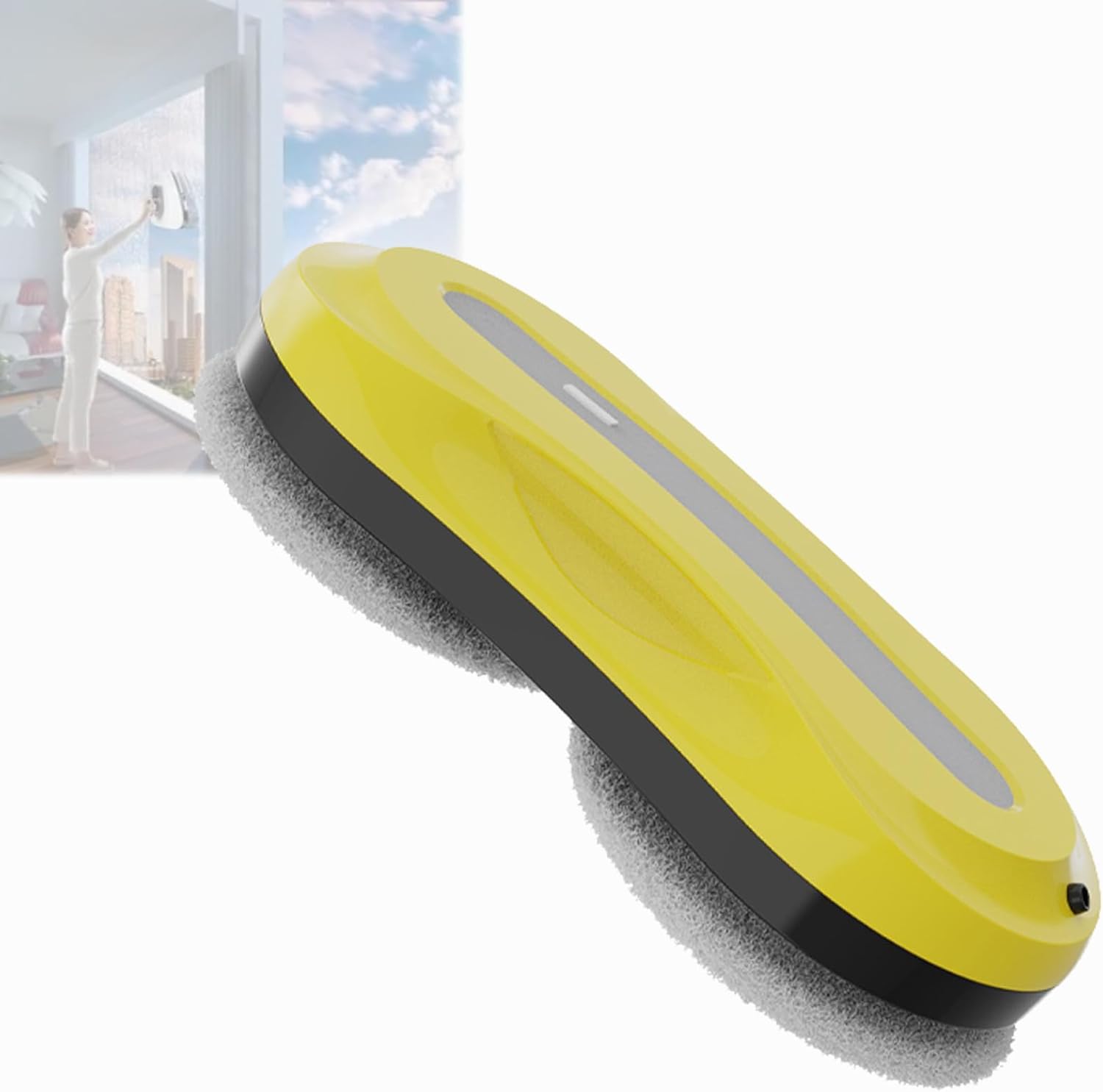 Window Cleaner Robot, Smart Window Robot, Smart Glass Cleaning Robotic with Strong Suction,Remote Control Window Cleaning Robot for Windows/Tiles/Class Door,Yellow