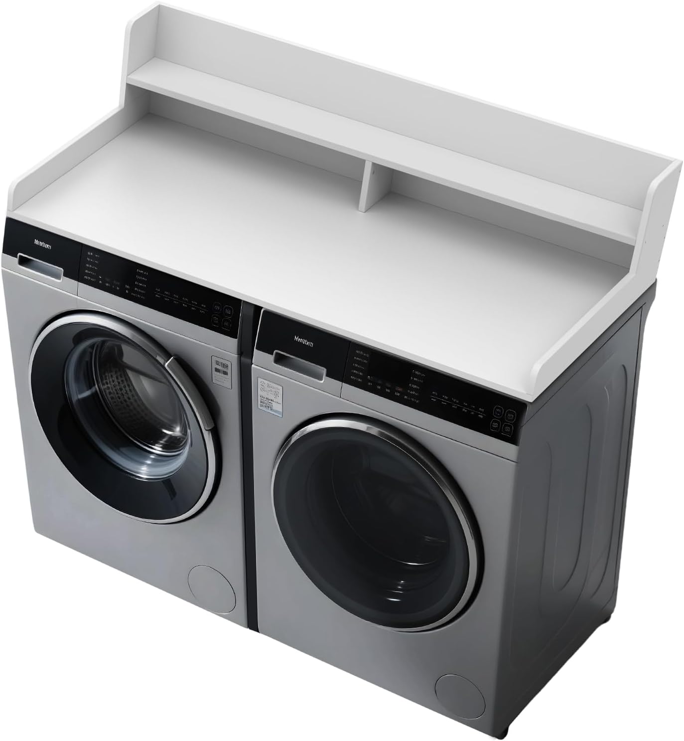 FAHKNS 2-Tier Washer Dryer Countertop - Solid Wood Laundry Topper with Anti-Slip Mat, 54