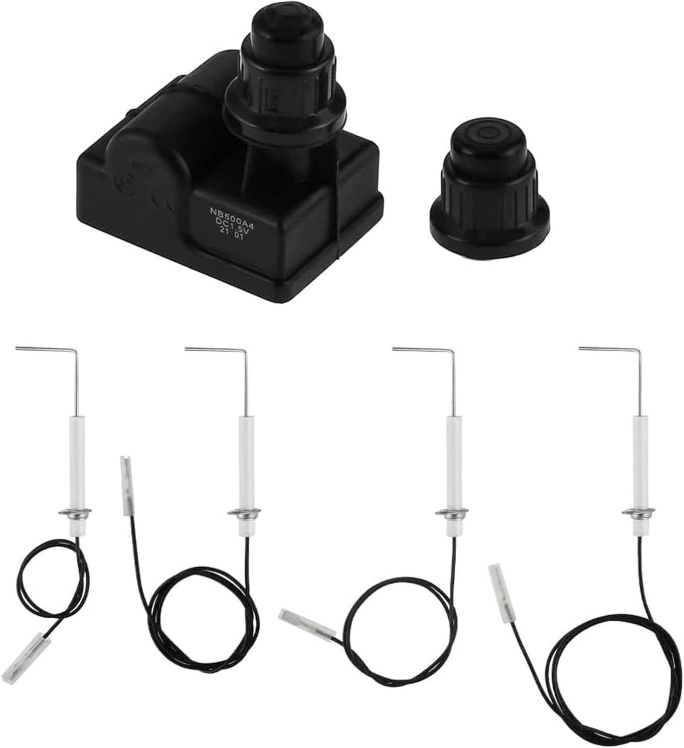 AVIMYA Grill Igniter Kit for Blackstone 28 Inch Griddle, 4 Outlet AA Battery Cover Spark Igniter with High Spark Plug Wire Ignition