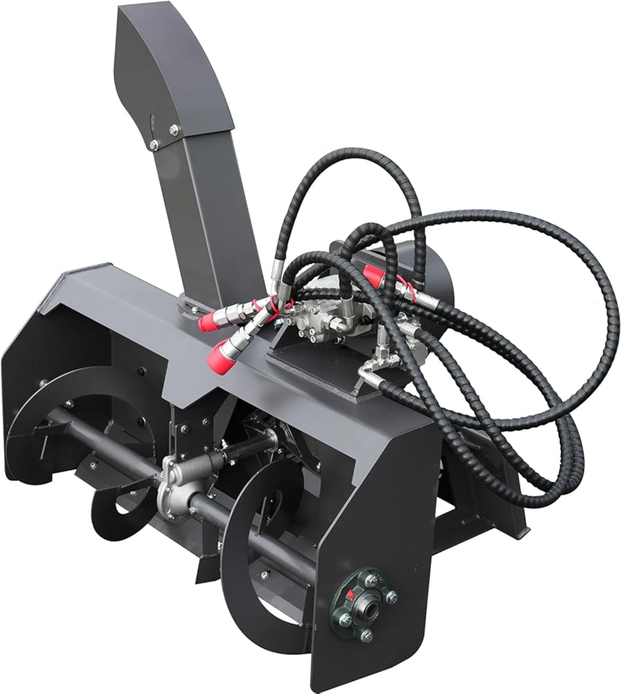 Skid Steer Snow Blower Attachment, Skid Steer Loader Snow Thrower Accessories, Directional Snow Chute, USA Stock, Mount: Length: 23.1in, Height:8.54in, Pin Distance:14.17in