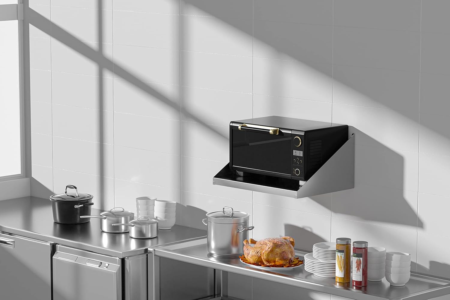 Stainless Steel Microwave Shelf, 24