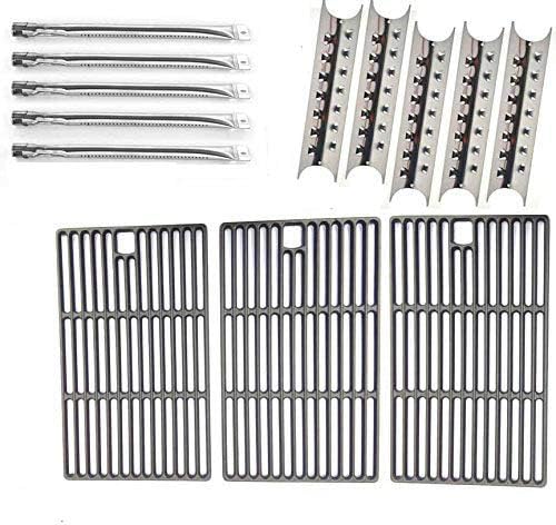 Master Forge 5 Burner 3218LT,3218LTN, L3218 Gas Grill Repair Kit Includes 5 Stainless Burners, 5 Heat Shields and Cast Iron Grates