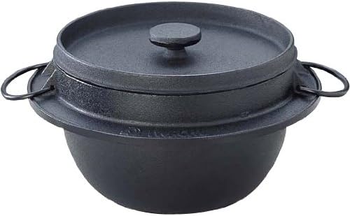 Iwachu 21084 Iwachu Rice Pot, 2 Cooking, Black, Inner Enameled Finish, For Direct Fires, Nambu Ironware