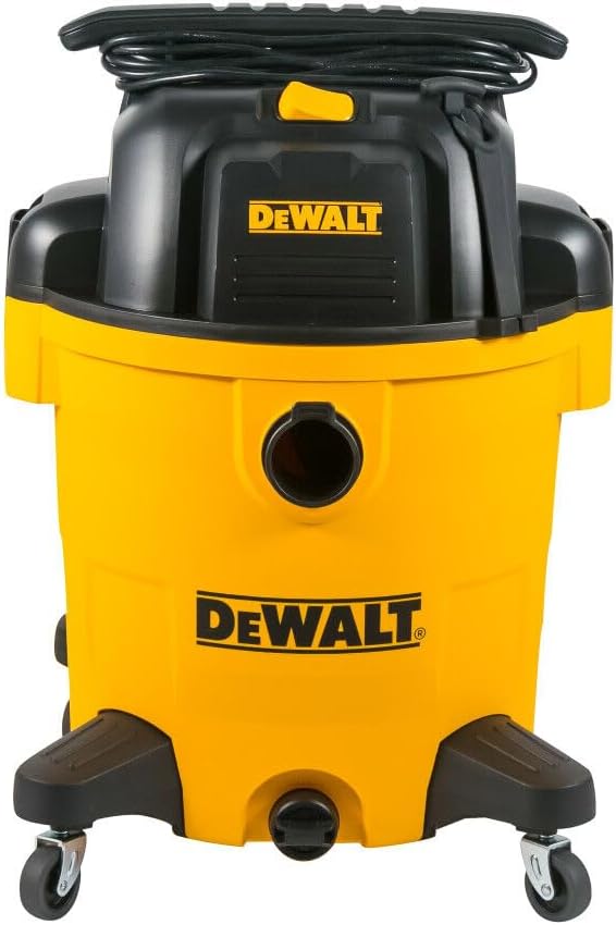DEWALT 12 Gallon Poly Wet/Dry Vac, 5.5 HP Shop Vacuum Wet Vacuum Cleaner for Workshop, Jobsite, Commericial Area, Large Pick-Up Capacity, Yellow,DXV12P