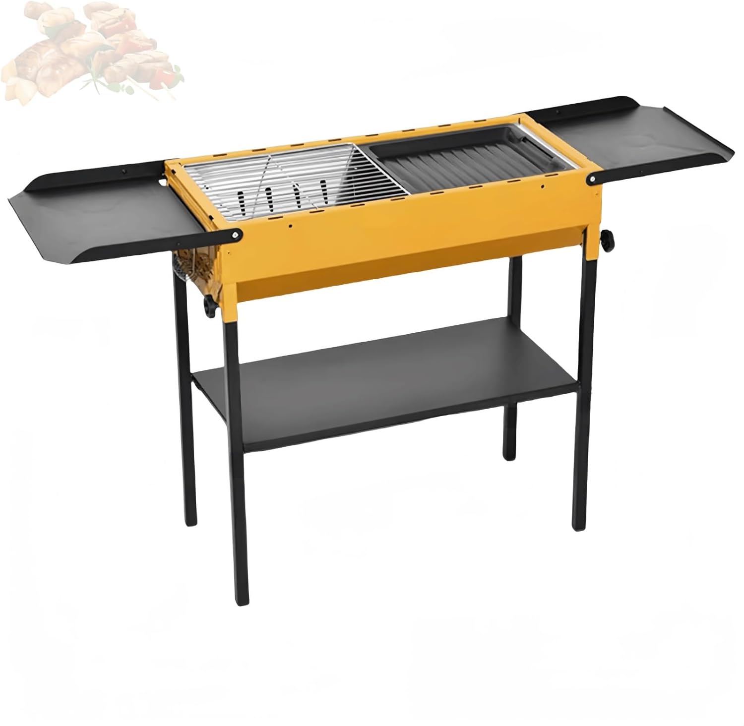 BBQ Grill, Charcoal Grill, Portable Grill, Foldable Grill, Perfect for Camping, Tailgate, BBQ, Party, Backyard, Patio and More(Yellow)