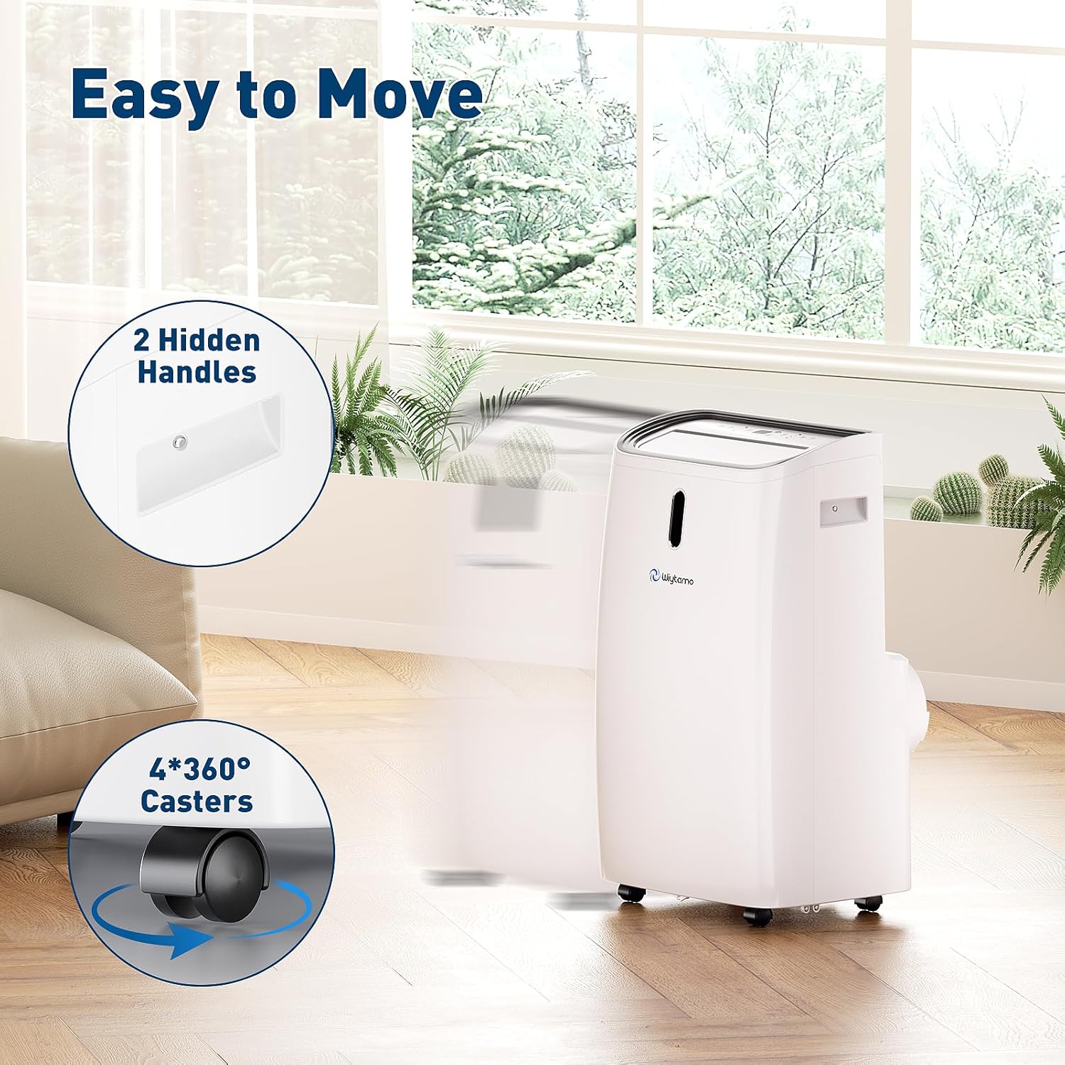 14,000 BTU Portable Air Conditioners Cool Up to 700 Sq.Ft, Portable AC Unit with WiFi & Remote/Sleep Mode/Auto Swing Fans, Cool, Heat, Dehumidifier & Fan 4 in 1 Air Conditioner for Room, Garage