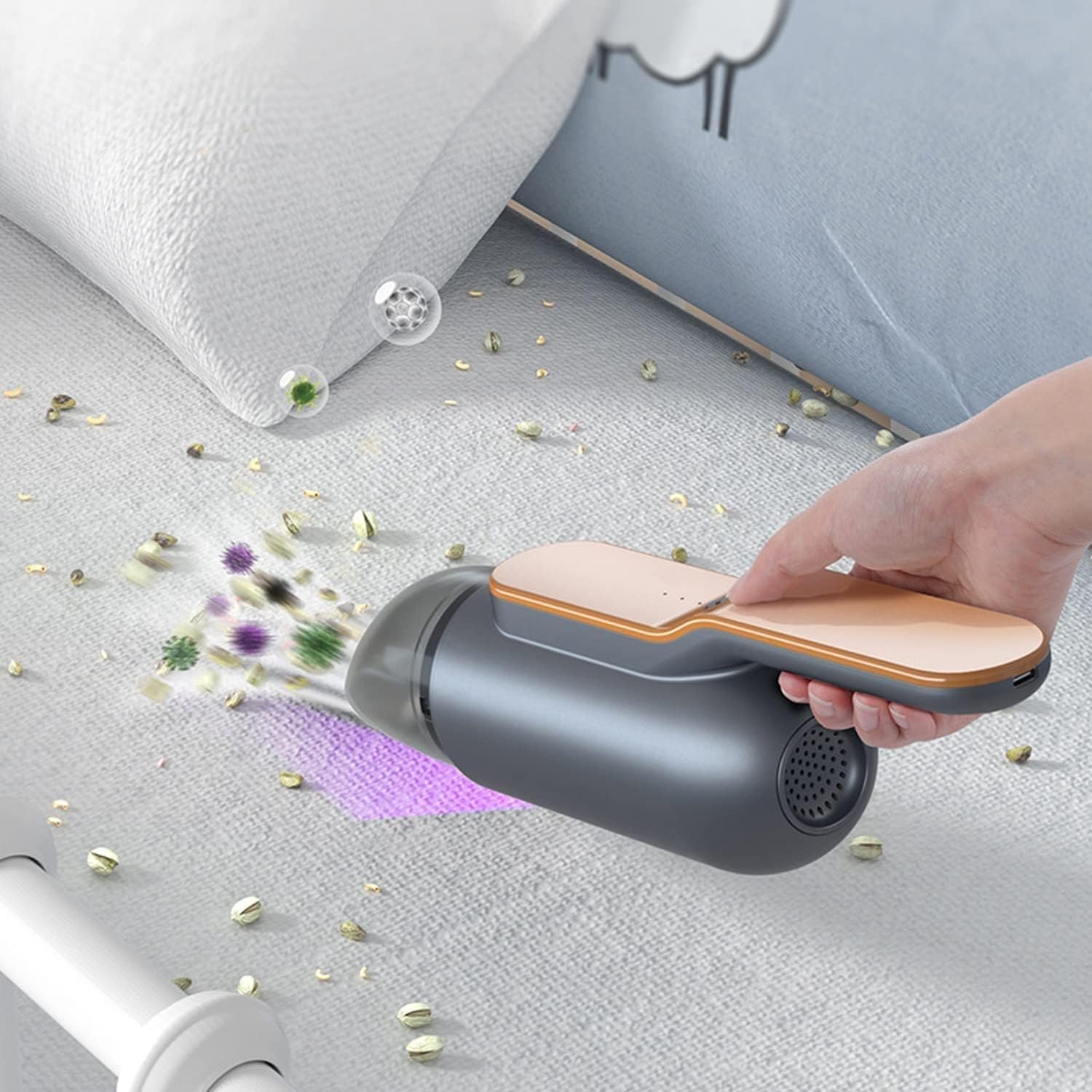 Car Vacuum Cleaner, 13000Pa Strong Suction Car Vacuum Cleaner, High Power Handheld Cordless Vacuum for Home Car Office(Orange)