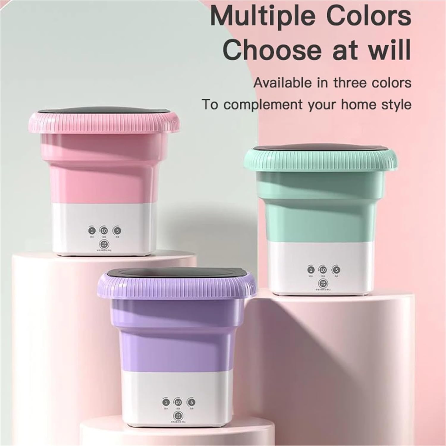 Compact Laundry. Mini Washing Machine Folding Small Household Portable Dormitory Underwear And Socks Removing All-in-one .Portable(Green)