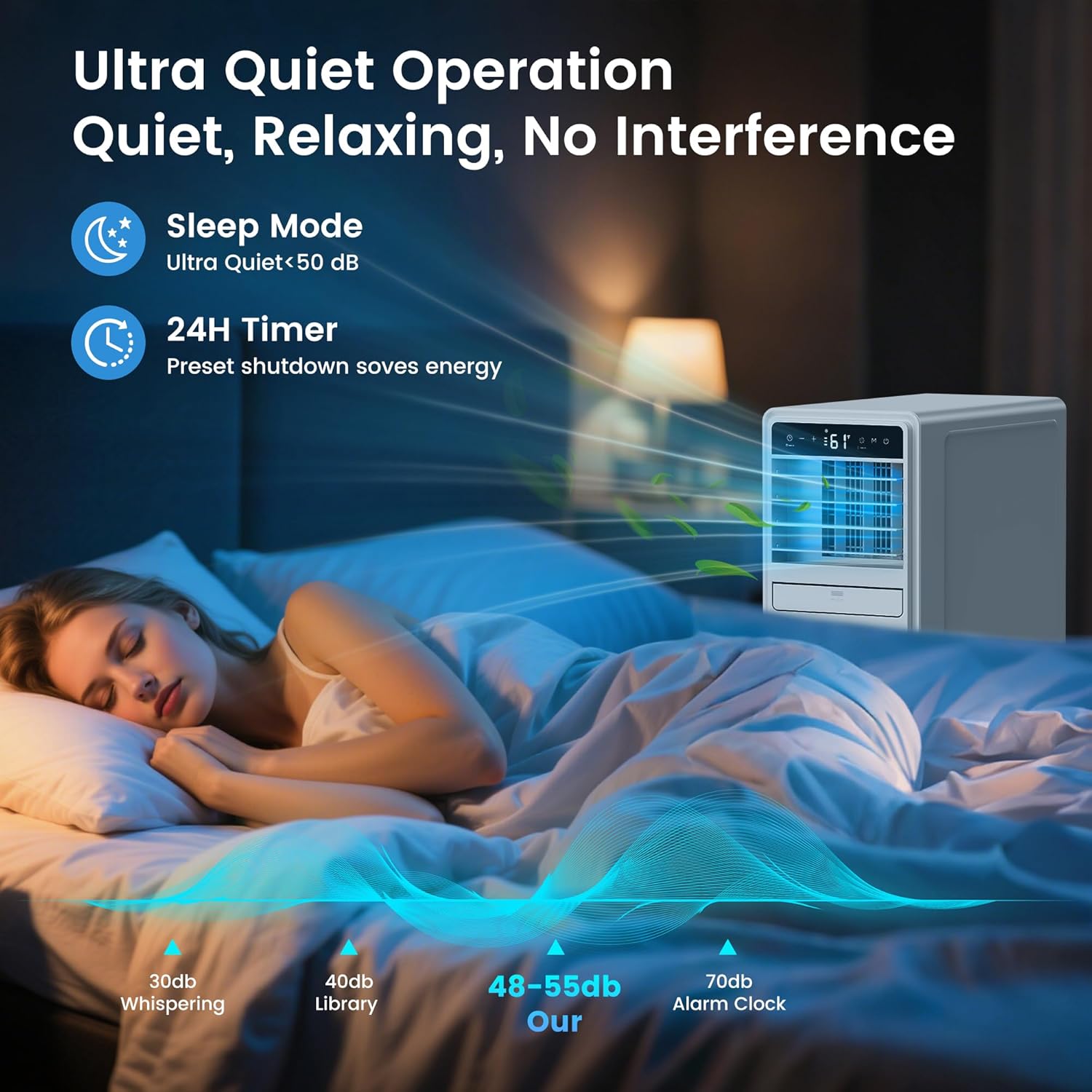 12000 BTU Portable Air Conditioners for Room up to 500 sq.ft, 3-in-1 Free Standing Quiet Portable AC Unit with Fan & Dehumidifier, Remote Control, Sleep Mode/24h Timer, 4 Speed, Auto Swing