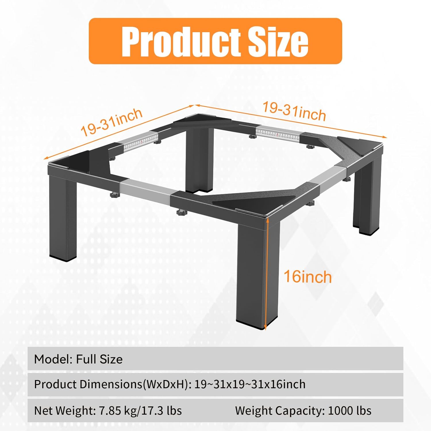 Heavy-Duty All Steel Universal Laundry Pedestal 16