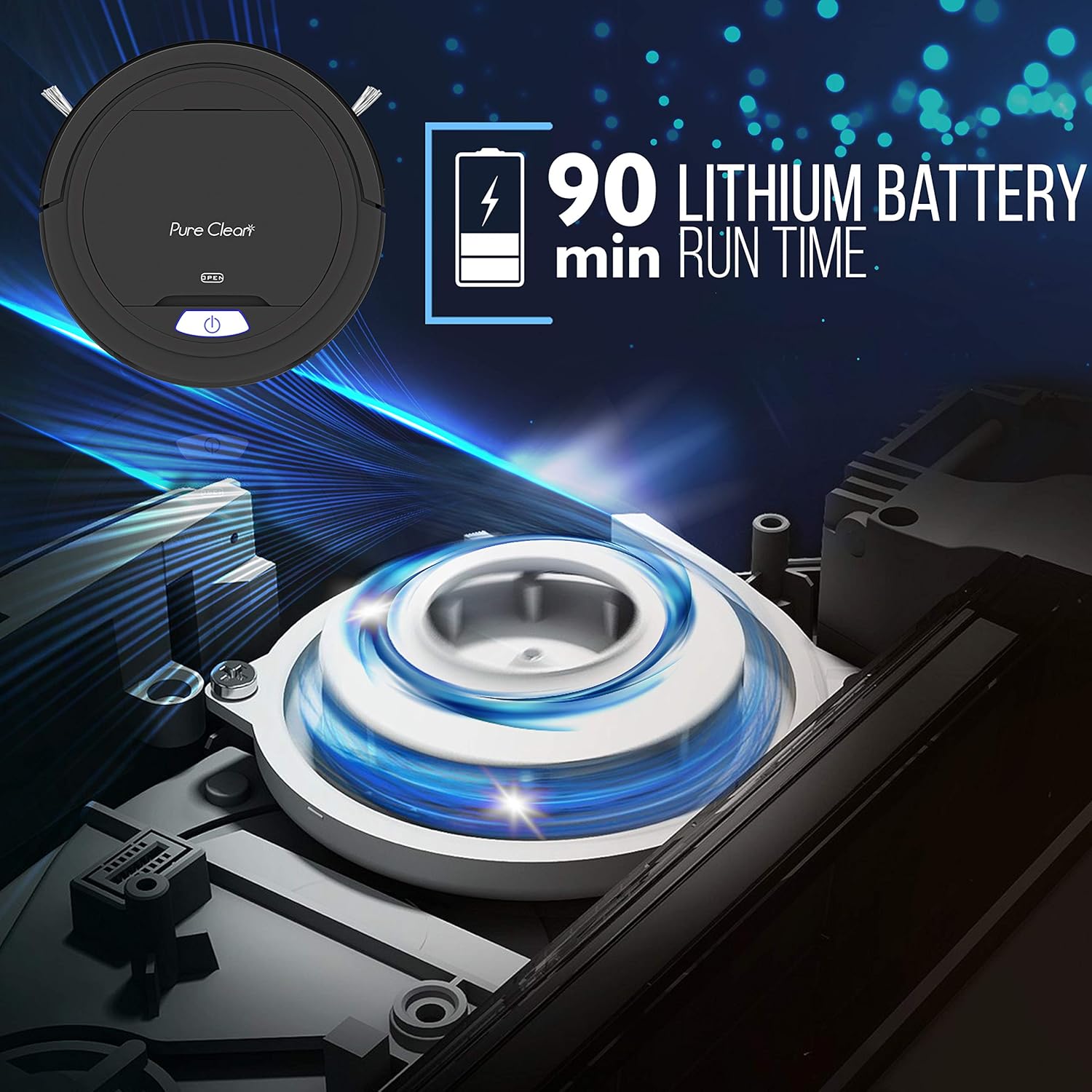 SereneLife Robotic Vacuum Cleaner - Robotic Auto Home Cleaning for Clean Carpet Hardwood Floor - Bot Self Detects Stairs - Air Filter Pet Hair Allergies Friendly