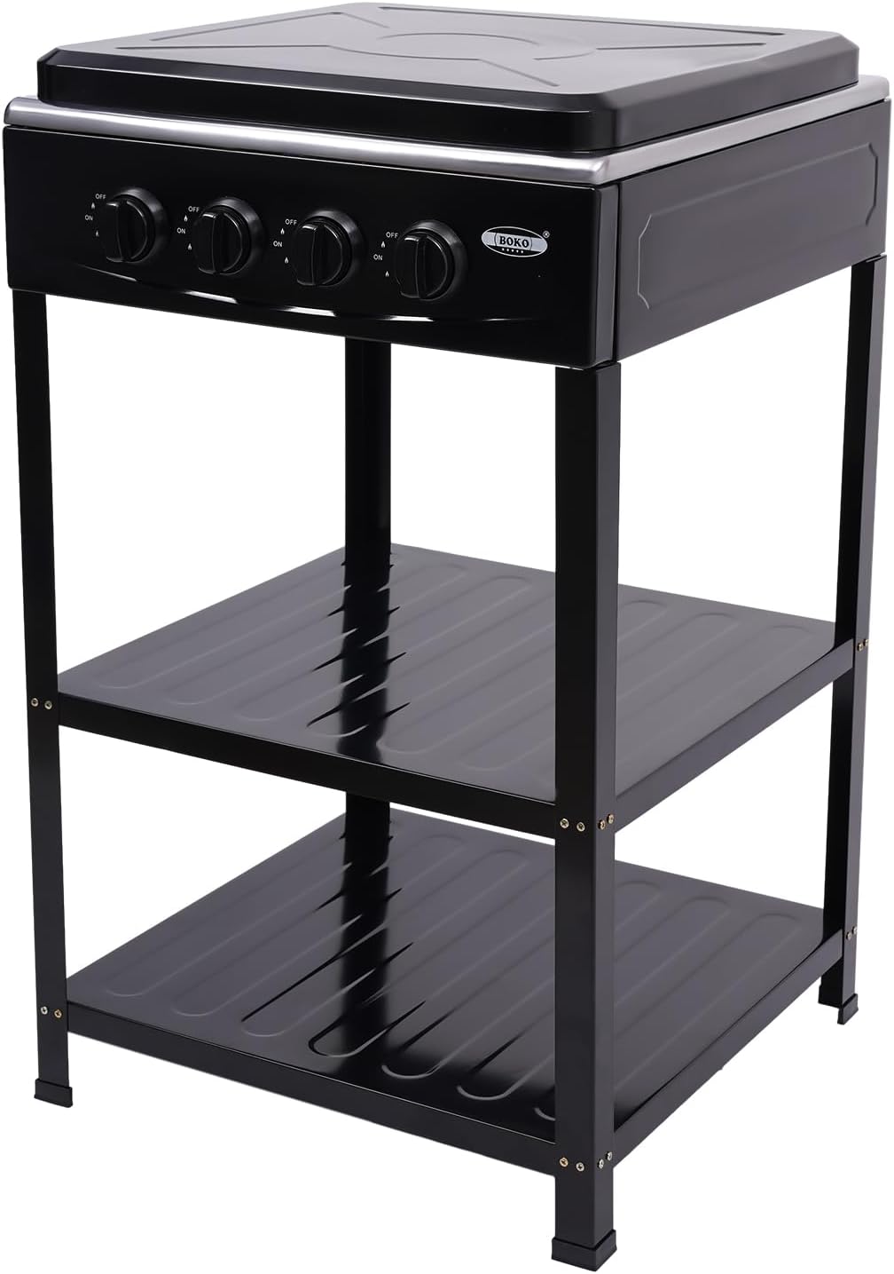 Outdoor 300,000 BTU Propane 4-Burner Portable BBQ Grill with Windshelter - Perfect for Camping, Backyard Cooking, and Outdoor Adventures