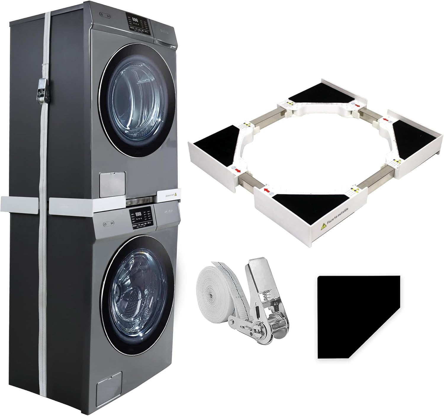 MaxWorks Stacking Kit for Washer and Dryer, Universal Stacking Kit for Washing Machine and Dryer