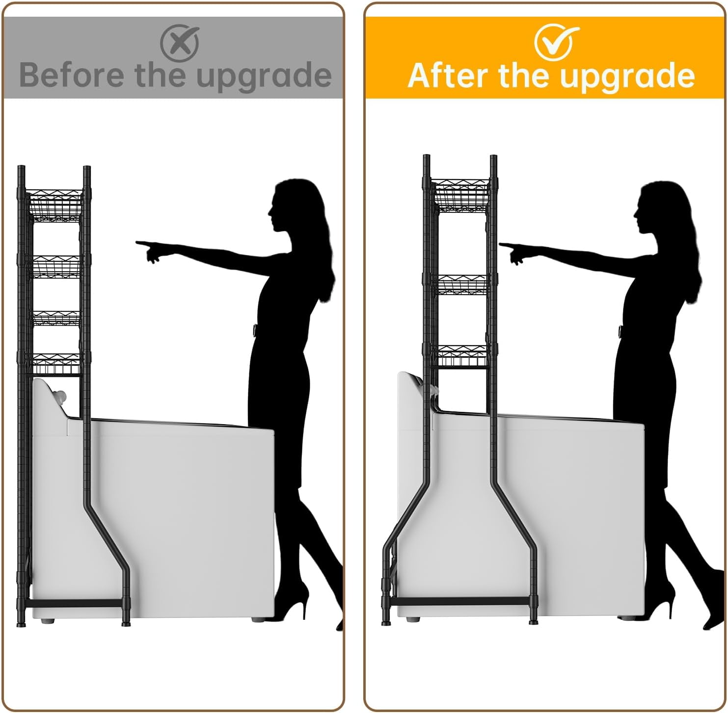 Over Washer and Dryer Shelves,Heavy Duty Laundry Room Storage Organization Clothes Drying Rack,5 Tier Adjustable Height Wire Shelving and Wire Basket with Hanger Rod&Hook,Space Saving Shelf